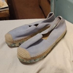 Tory Burch Light Blue Suede Espadrilles sz 8